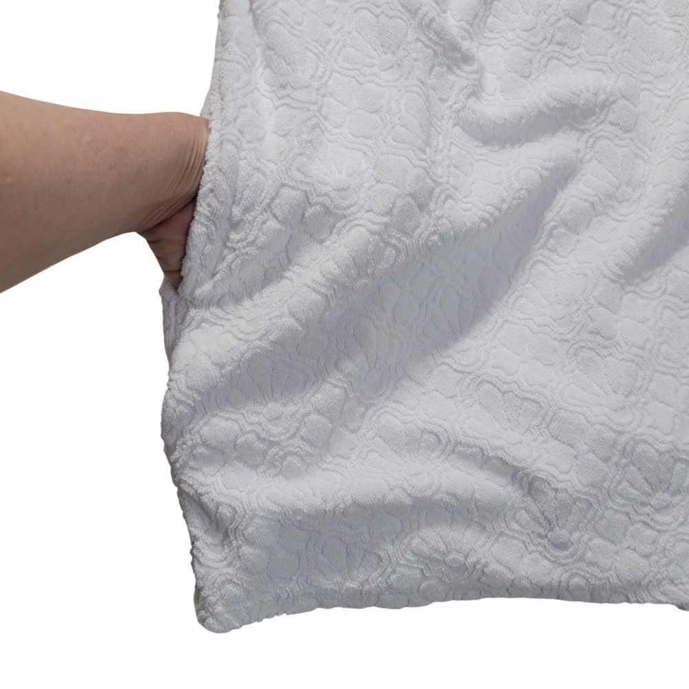 Tommy Bahama Wrap Textured Romper Women XS White‎ Terry Cloth Jacquard Cover Up - Picture 9 of 16